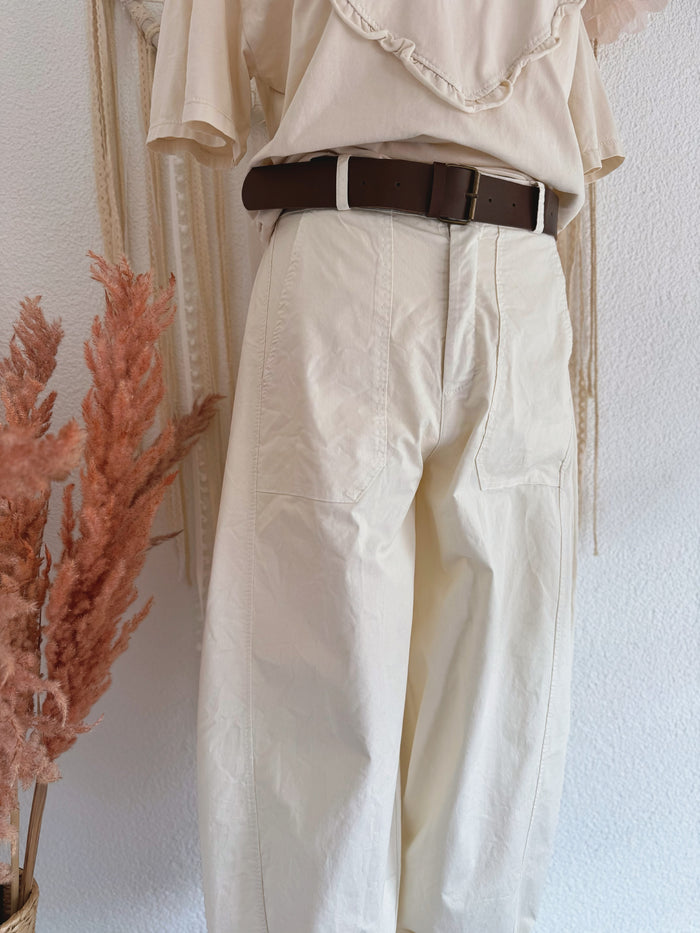 BARREL JEANS IN CREMEWEIß - ONE SIZE -