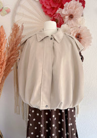 STYLISCHE WESTE IM OVERSIZE-LOOK IN BEIGE - ONE SIZE -
