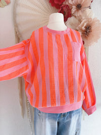 CASUAL MUSSELIN-SWEATER IN ORANGE - ONE SIZE -