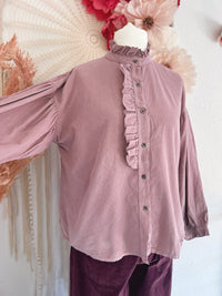 CORDBLUSE MIT RÜSCHEN IN ALTROSA - ONE SIZE -