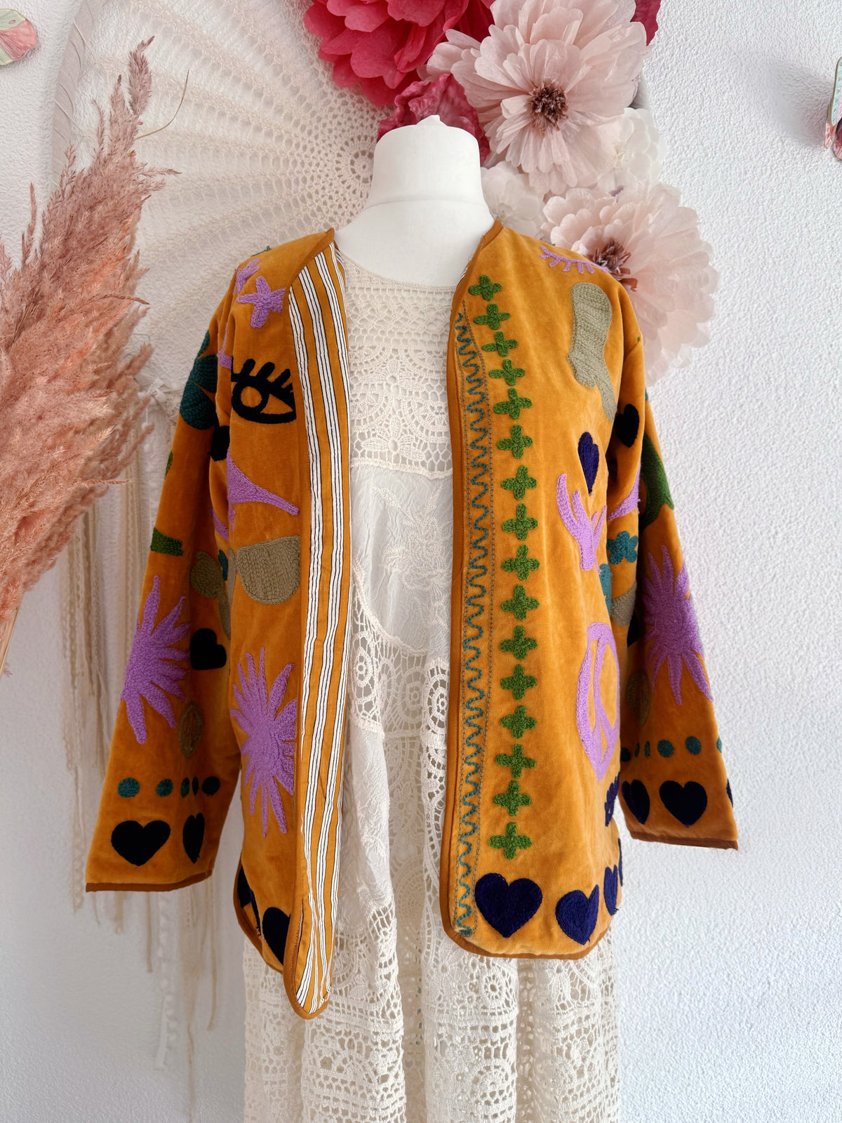 BOHOJACKE MIT STICKEREIEN - MODELL 5 - ONE SIZE -