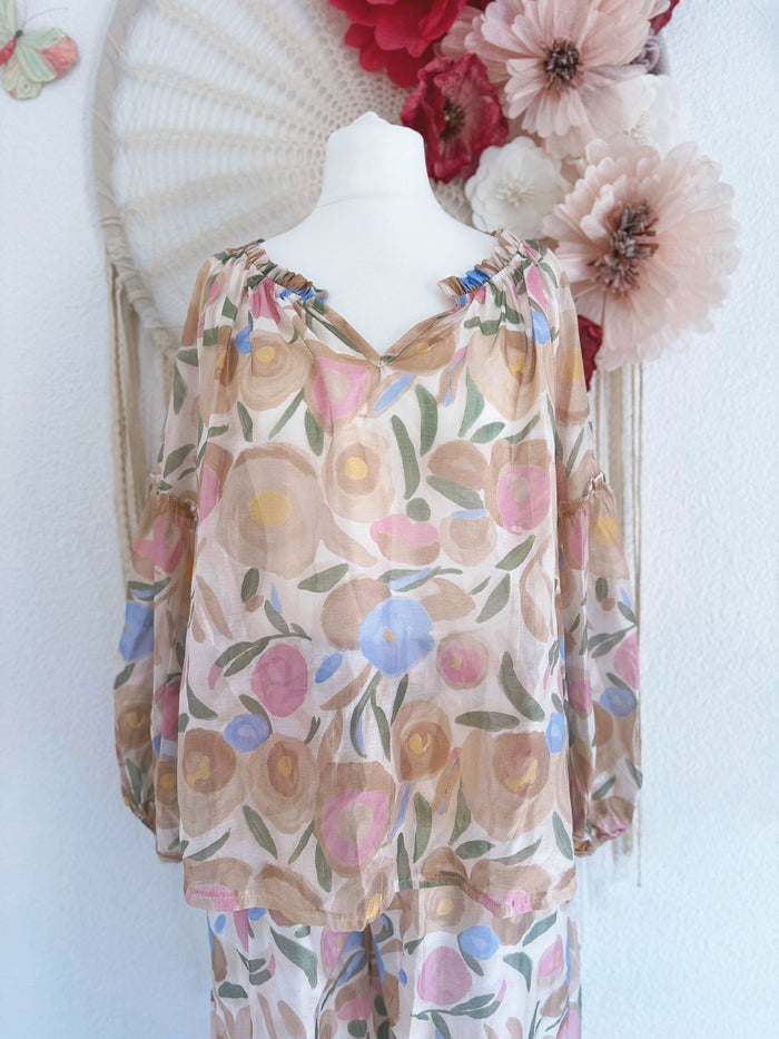 SOMMERLICHER ZWEITEILER TUNIKA & HOSE - ONE SIZE -