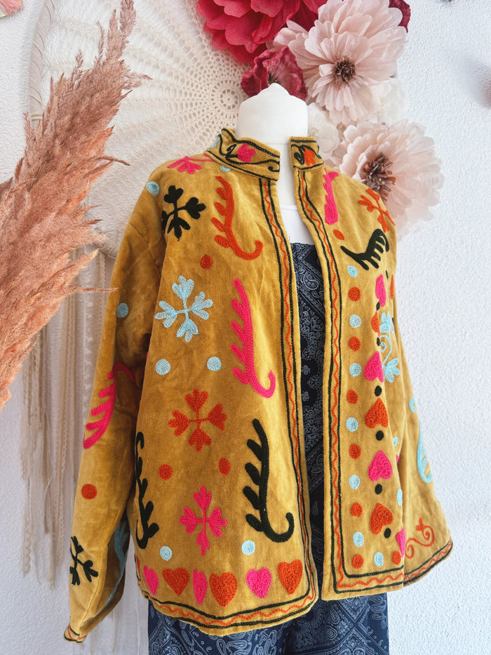 BOHOJACKE MIT STICKEREIEN - MODELL 9 - ONE SIZE -