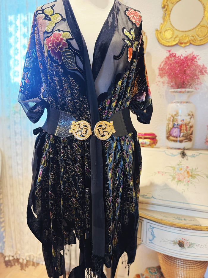 VINTAGE STRETCHGÜRTEL MIT BAROCKER GOLDSCHLIEßE