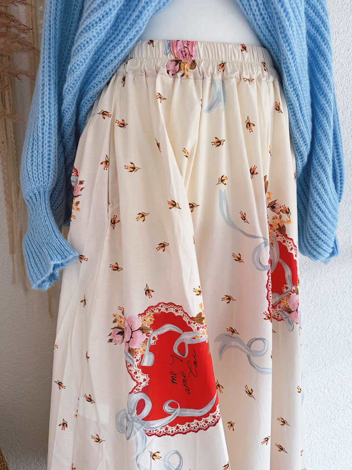 MAXI-ROCK IM VINTAGE-CHARM MIT FLORALEM PRINT - ONE SIZE-