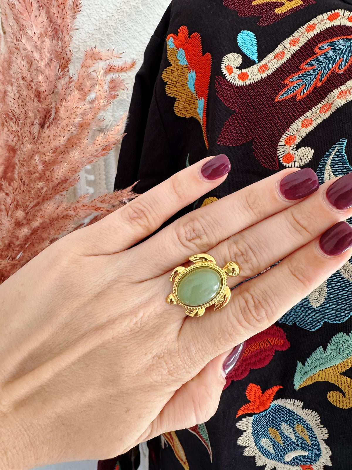 RING MIT SCHILDKRÖTE - GOLD -