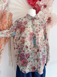 BLÜSCHEN MIT VINTAGE-BLUMENMUSTER - ONE SIZE -