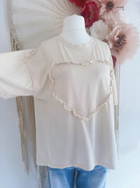 OVERSIZED T-SHIRT MIT HERZ - ONE SIZE -