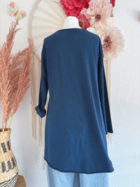 BASIC-LANGARMSHIRT IN DUNKELBLAU  - ONE SIZE -