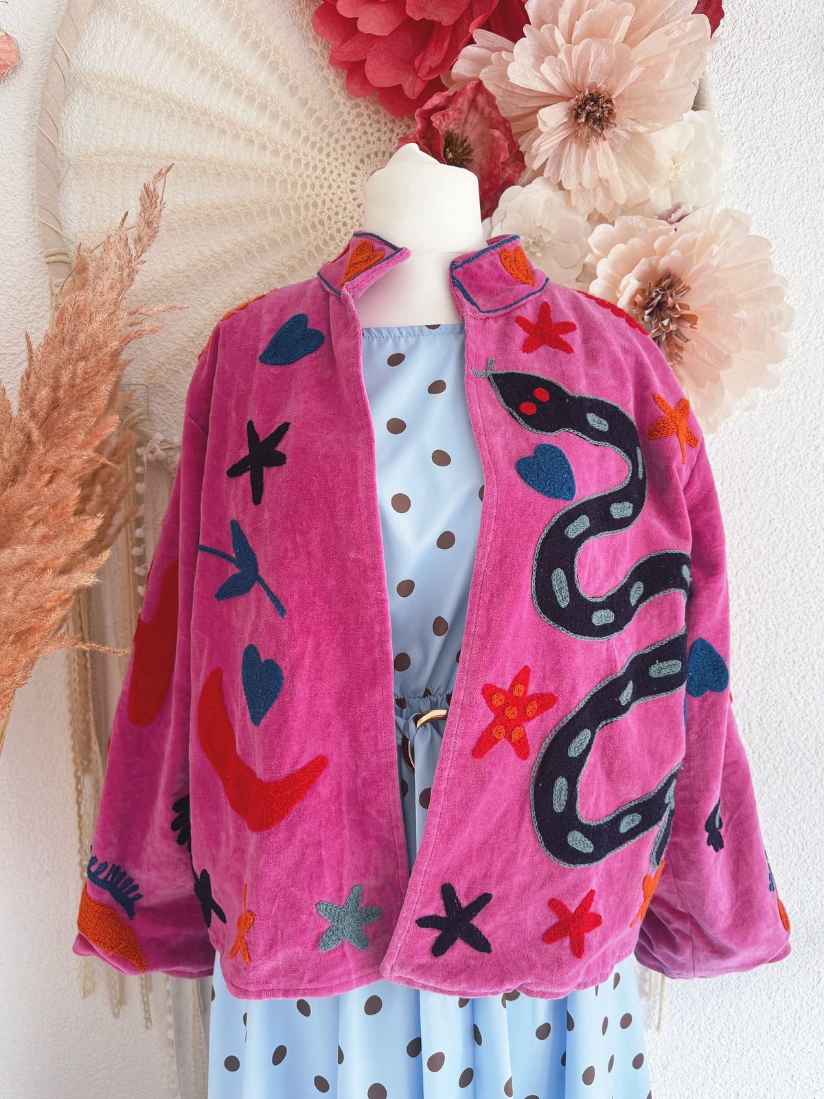 BOHOJACKE MIT STICKEREIEN - MODELL 11 - ONE SIZE -