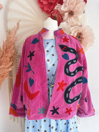 BOHOJACKE MIT STICKEREIEN - MODELL 11 - ONE SIZE -