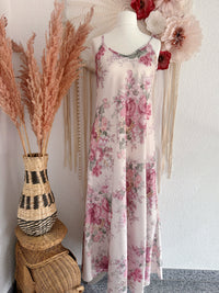 SLIP-DRESS MIT ROMANTISCHEM GOBELINPRINT IN ROSA - ONE SIZE -