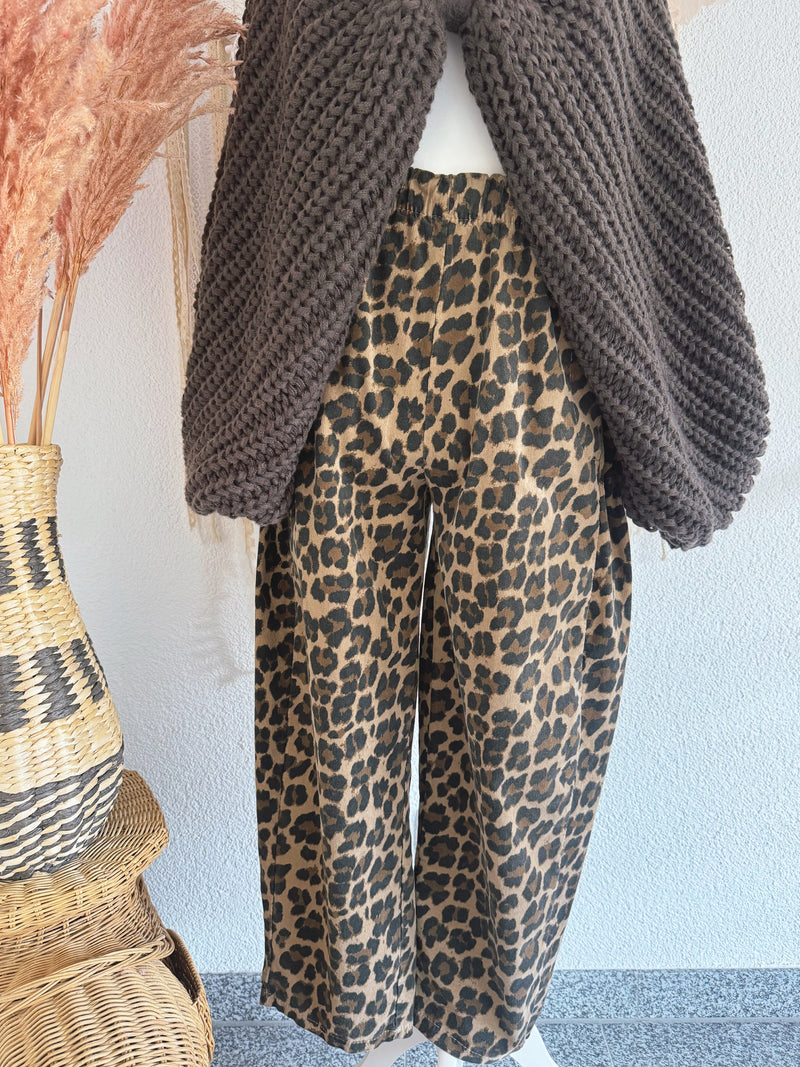 CORDHOSE MIT LEOPRINT - ONE SIZE -