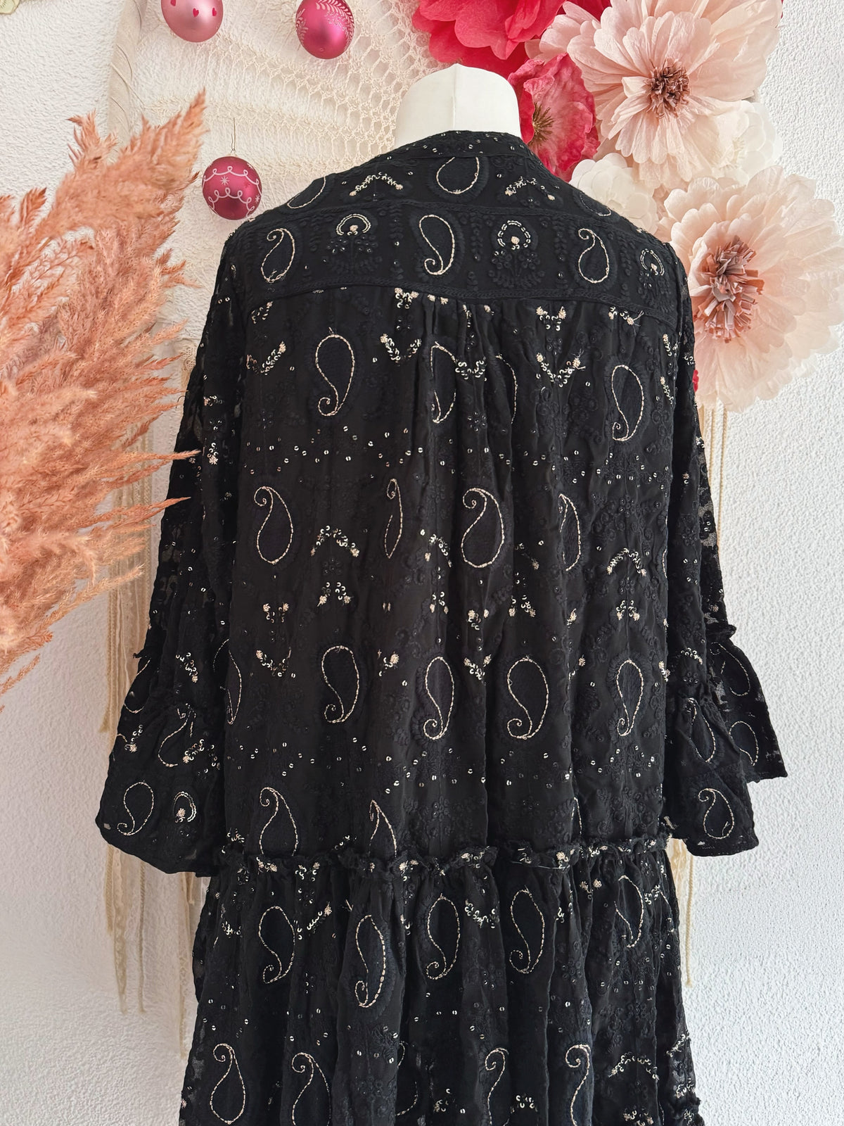 FUNKELNDES TUNIKAKLEID MIT PAILLETTEN UND BESTICKUNGEN - ONE SIZE -