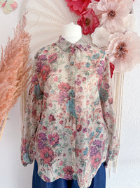BLÜSCHEN MIT VINTAGE-BLUMENMUSTER - ONE SIZE -