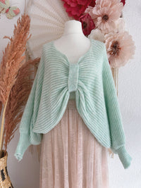 OVERSIZED STRICKPULLOVER "SCHLEIFCHEN" IN MINT - ONE SIZE -