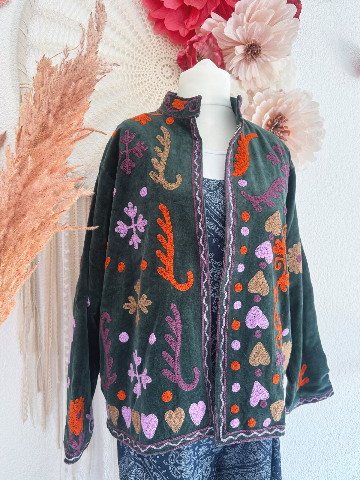 BOHOJACKE MIT STICKEREIEN - MODELL 8 - ONE SIZE -