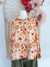 OVERSIZED BLUSE MIT MYSTISCHEM PRINT - ONE SIZE -