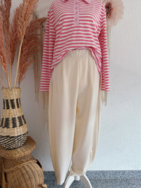 ELEGANTE STOFFHOSE IN ELFENBEIN - ONE SIZE -