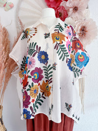 OVERSIZED BLUSE MIT FLORALEM PRINT - ONE SIZE -