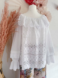 LOCHSPITZENTUNIKA IM ROMANTISCHEN BOHO-STIL - ONE SIZE -