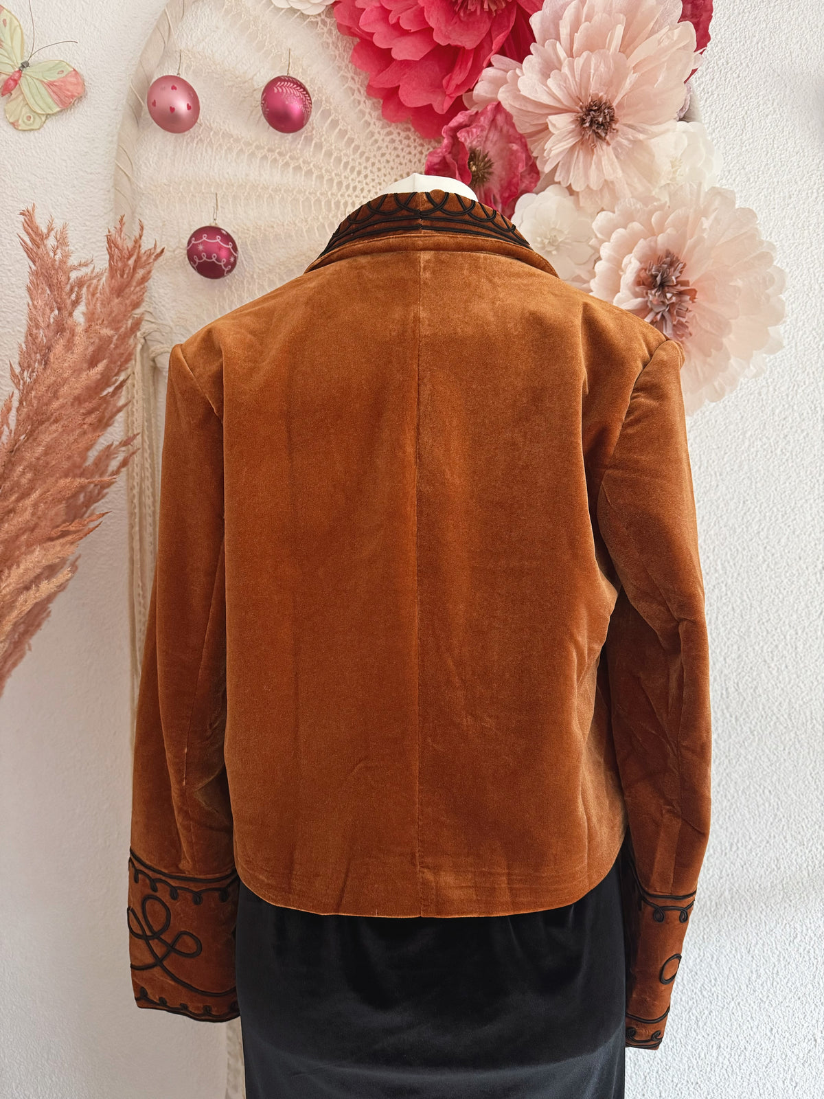 SAMTJACKE IM MILITARY-STIL IN BERNSTEIN - VERSCH. GRÖßEN