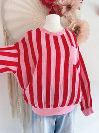 CASUAL MUSSELIN-SWEATER IN ROT - ONE SIZE -