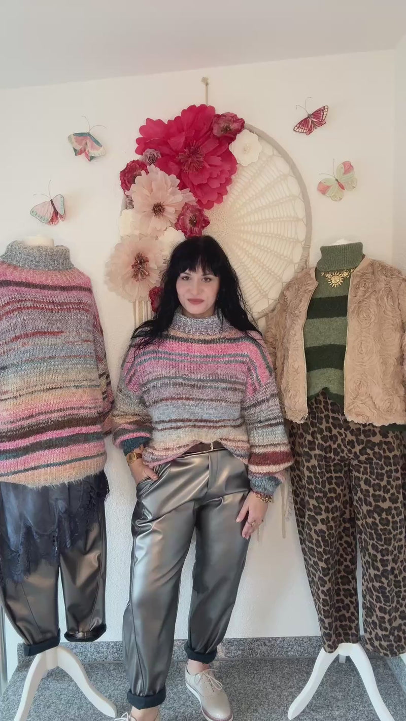 KUNSTLEDERHOSE IN SILBER METALLISCH - ONE SIZE -