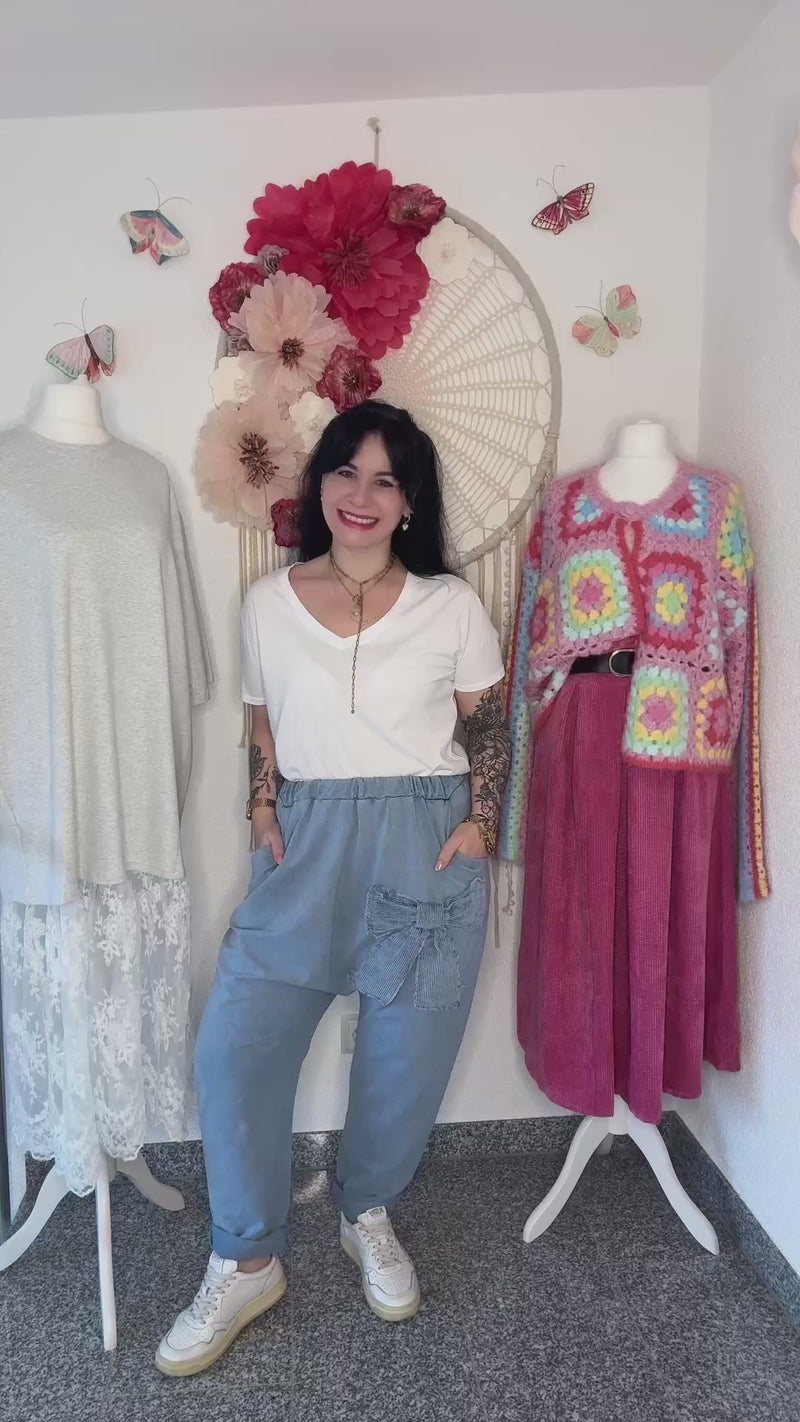 LÄSSIGE JOGGERPANTS MIT GROßER SCHLEIFE - ONE SIZE -