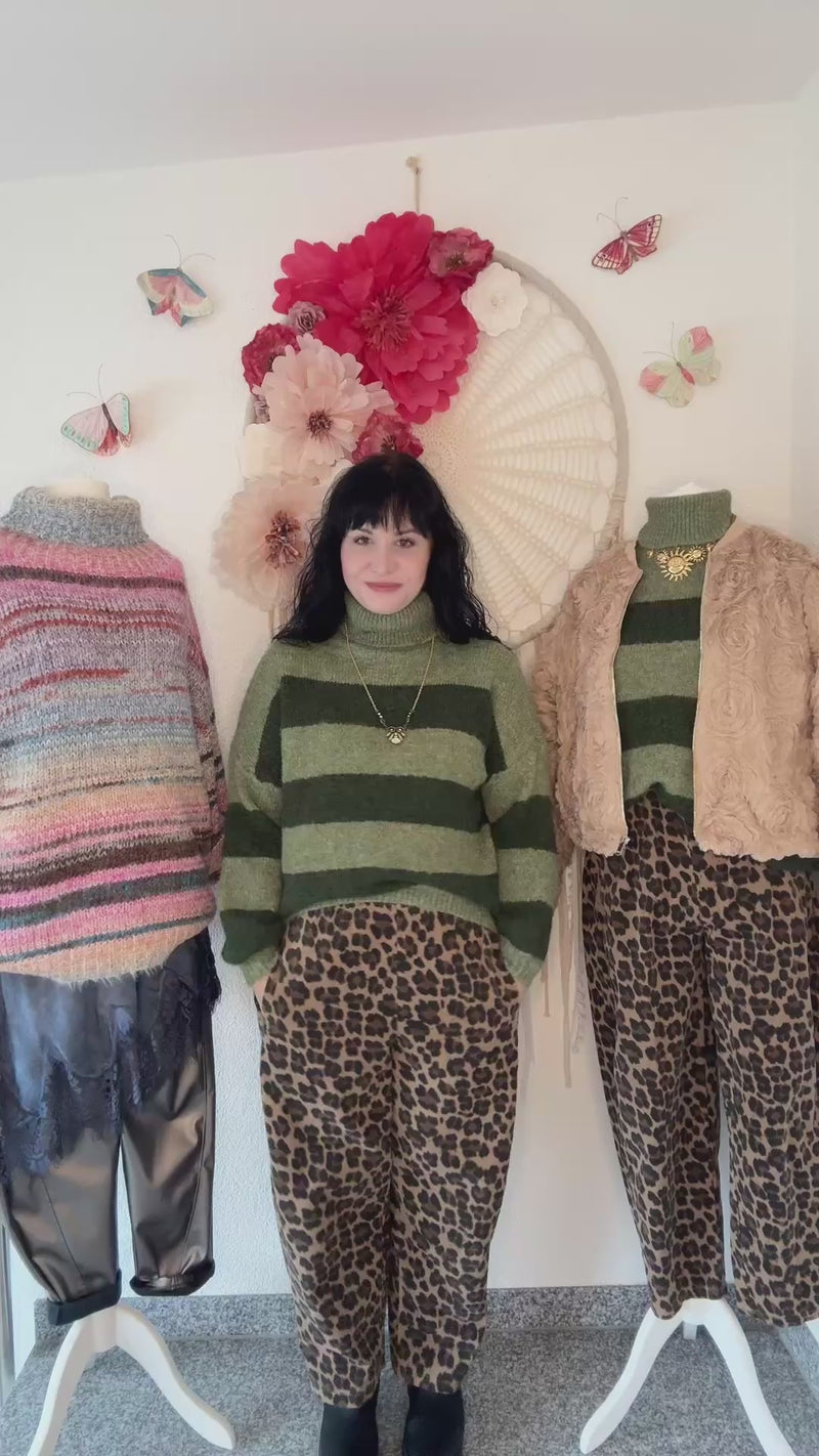 CORDHOSE MIT LEOPRINT - ONE SIZE -