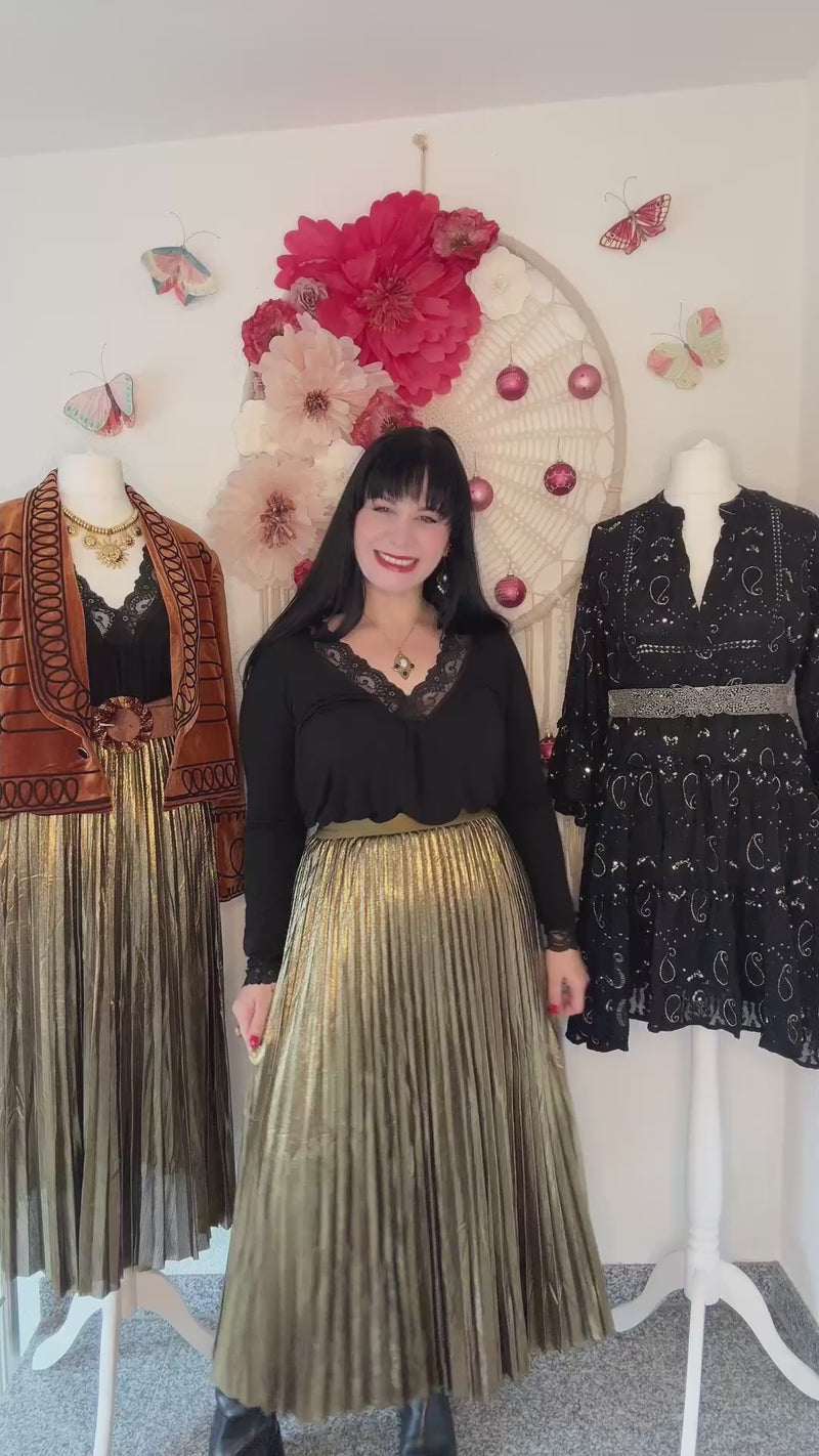 PLISSEEROCK IN GOLD - ONE SIZE -