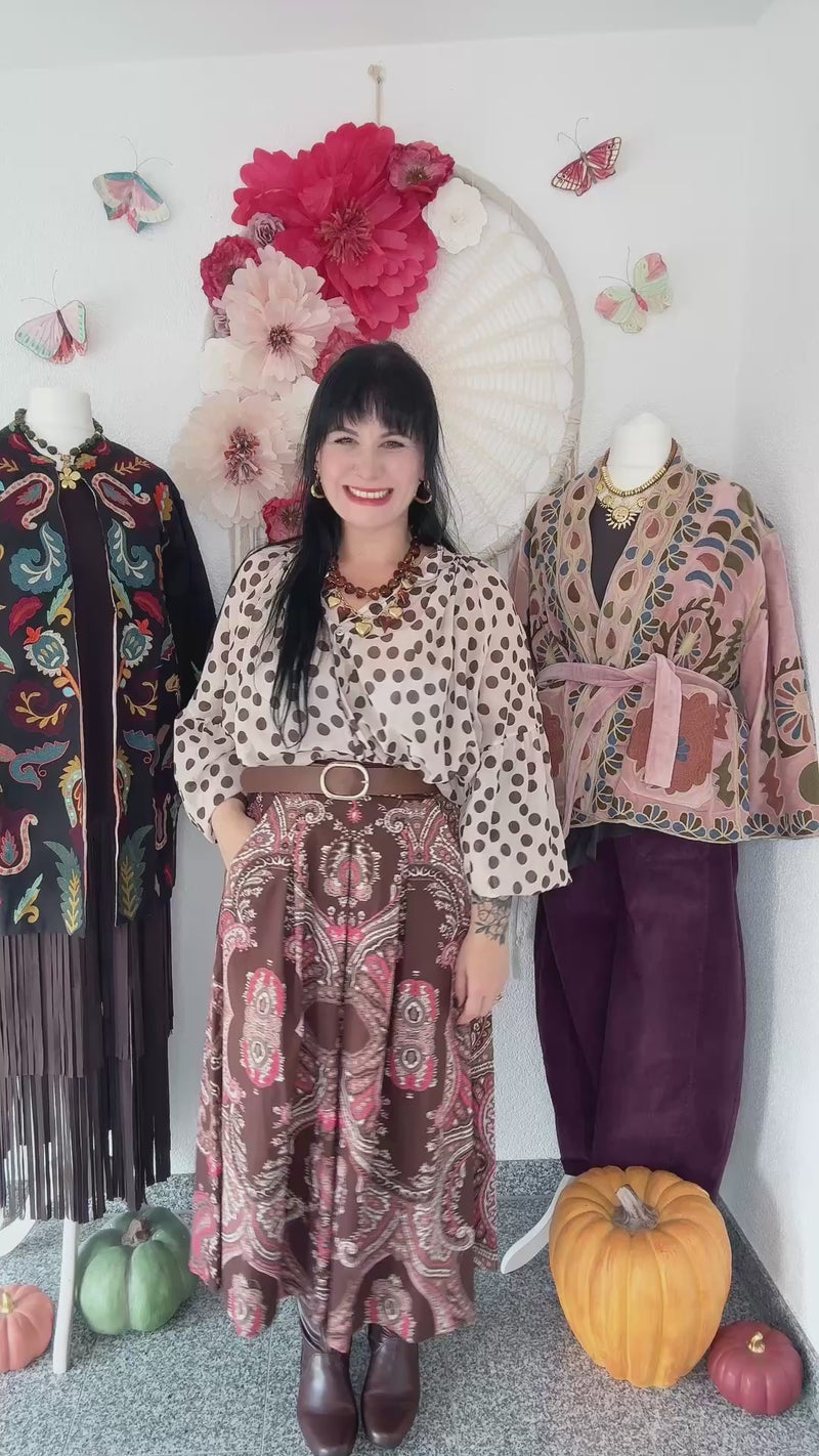 MIDIROCK MIT PAISLEYMUSTER IN HERBSTFARBEN  - ONE SIZE -