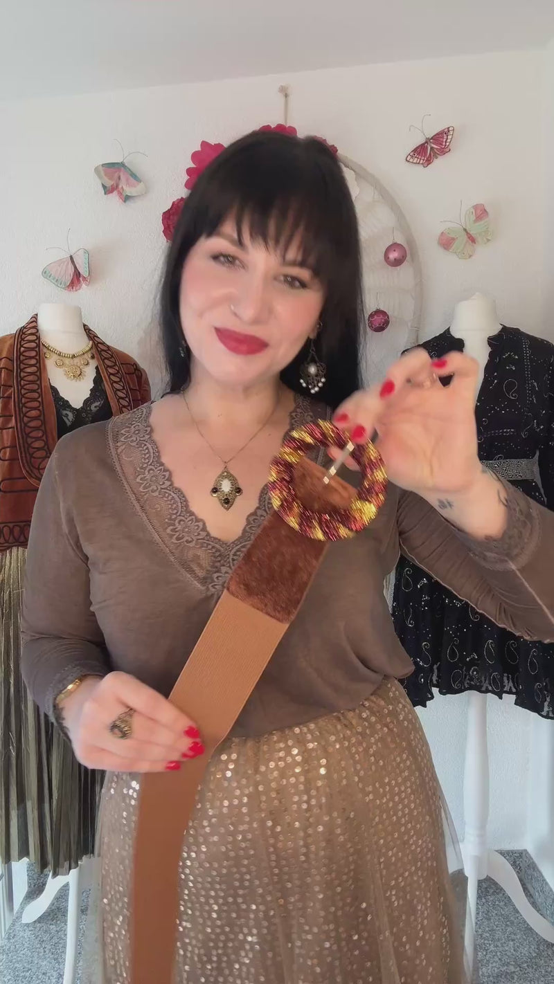 SAMTGÜRTEL IN BRAUN - VERSCH. GRÖßEN